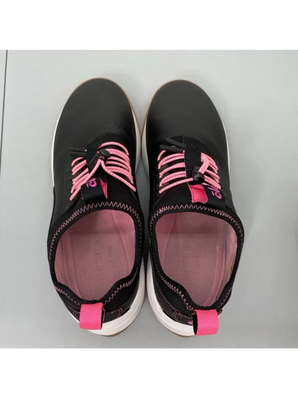 Women's Black and Pink Athletic Sneakers